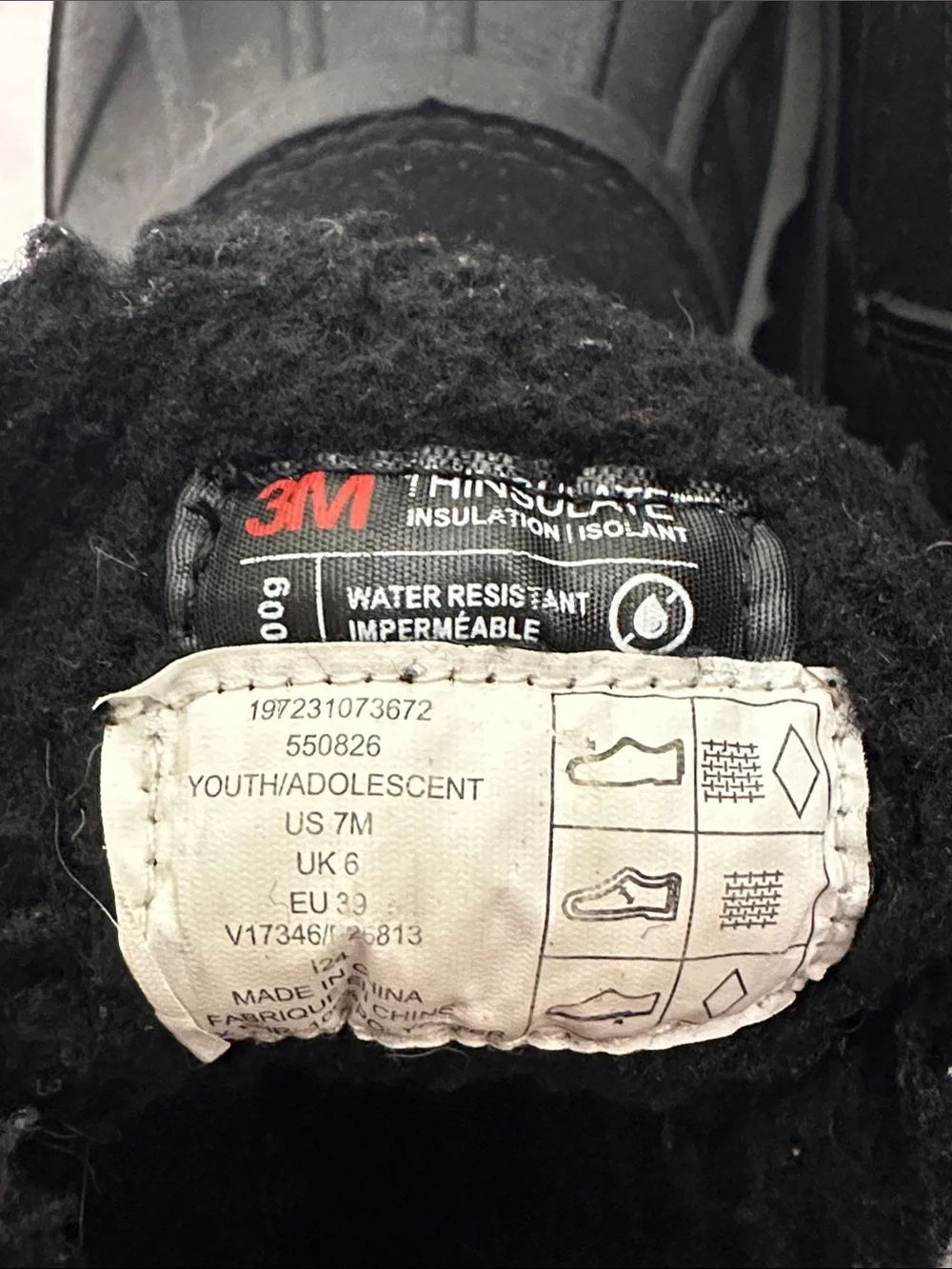 Lands' End Kids Black Insulated Snow Boots